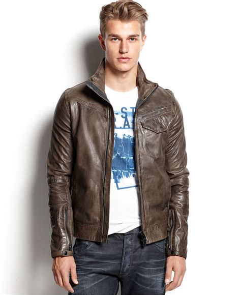 macy's men's black leather jacket.